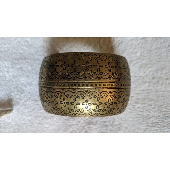 Unbranded Jewelry - Brass Etxhed Wide Bangle Bracelet, Vintage